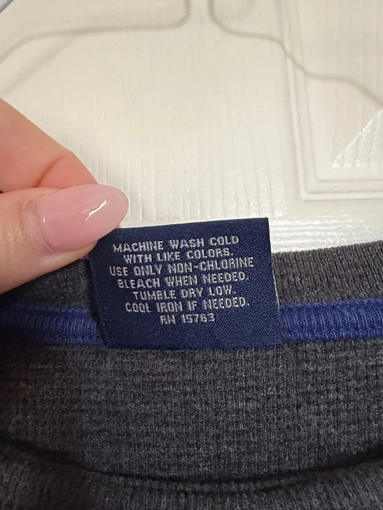 Polo by Ralph Lauren Gray Long-Sleeve Crewneck with Blue Pony - Picture 3 of 4